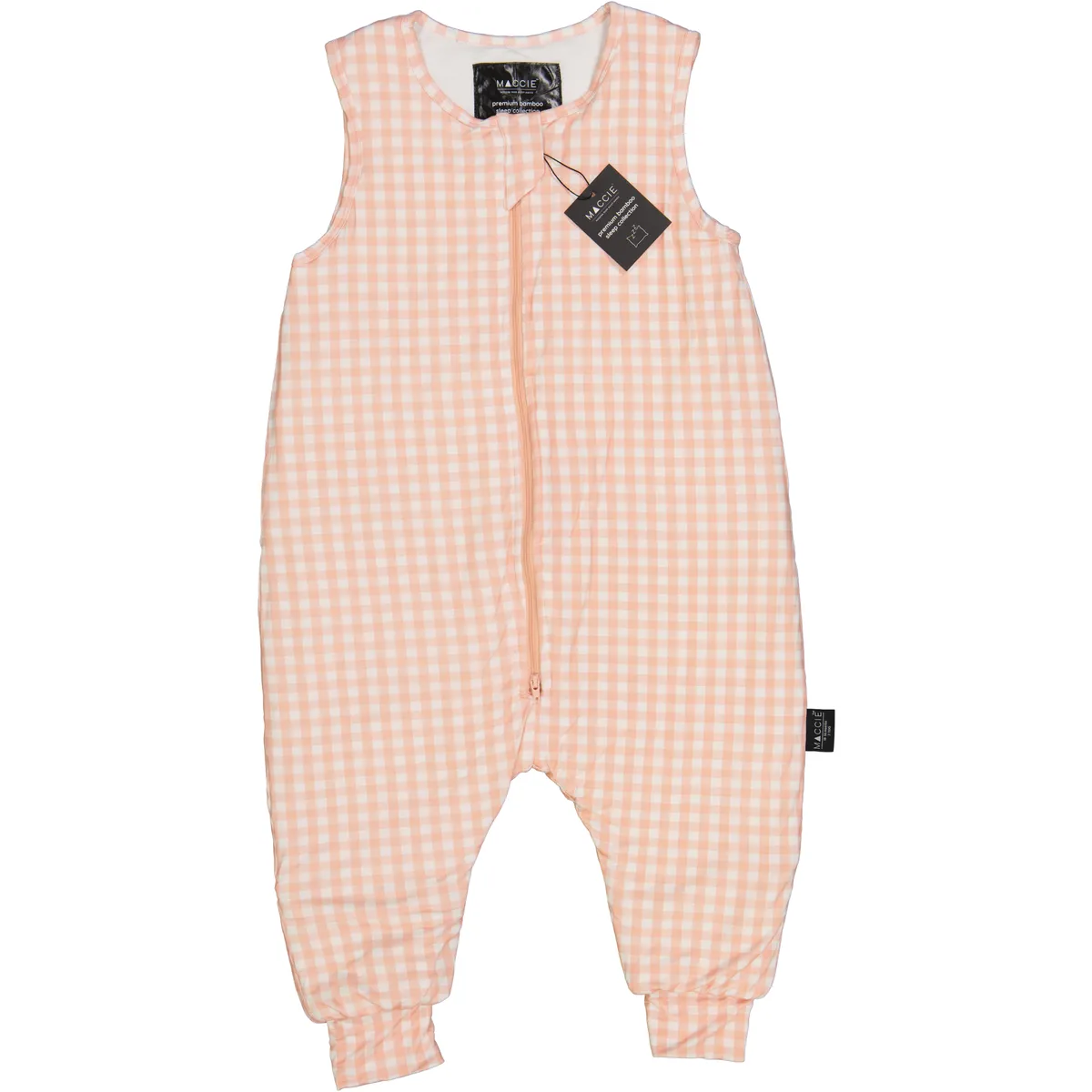 Maccie Winter Bamboo Toddler Sleep Suit | Petal Pink Gingham