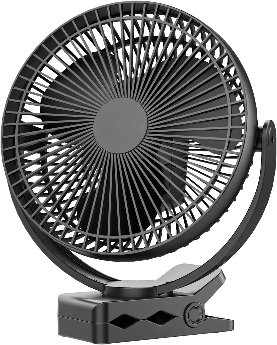 Portable Clip on Fan 5000mAh Battery Powered, USB Type C 5inch Fan