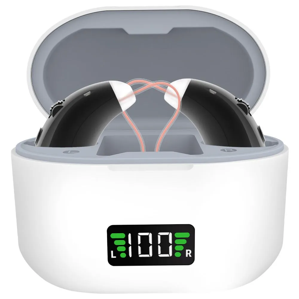 Hearing Amplifier Rechargeable Invisible Sound Amplifier for Seniors - Black