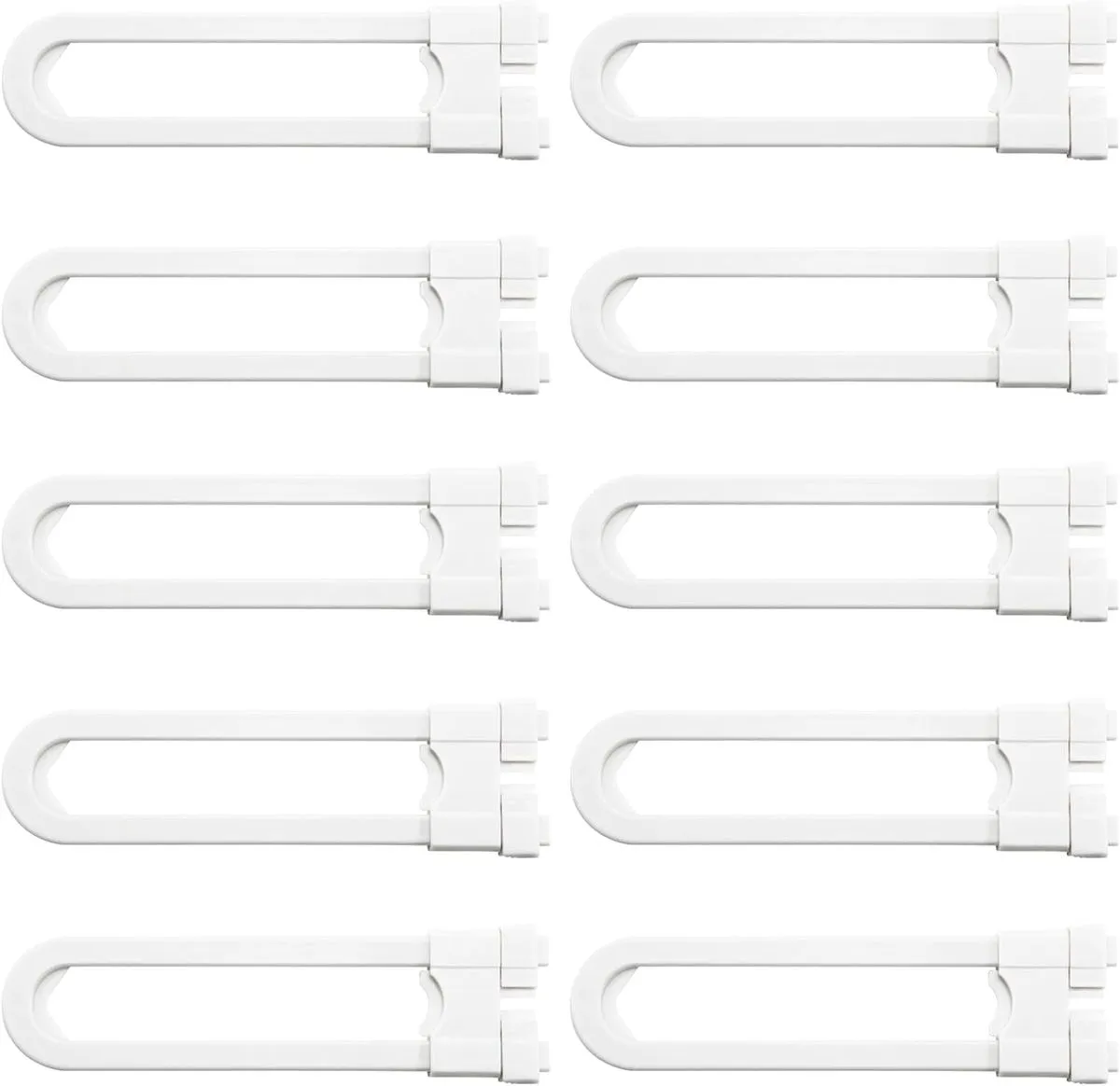 Cabinet Child Safety Locks U Shaped - 10 Pack - Soft White