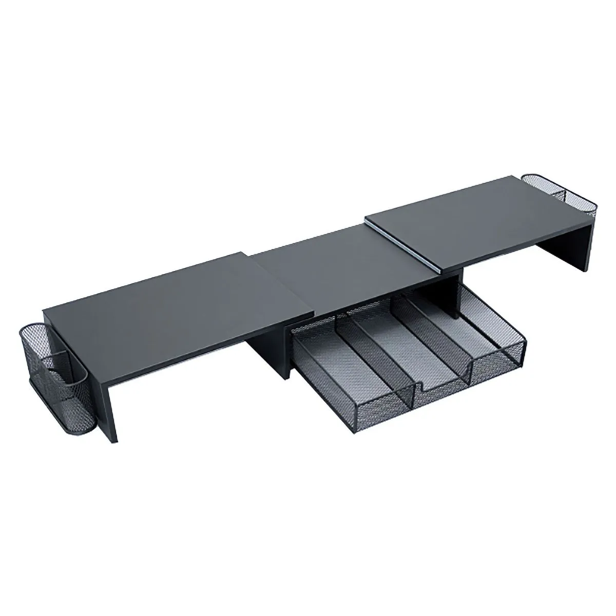 Dual Monitor Stand Riser With Drawer & 2 Pen Holders Computer Monitor Stand