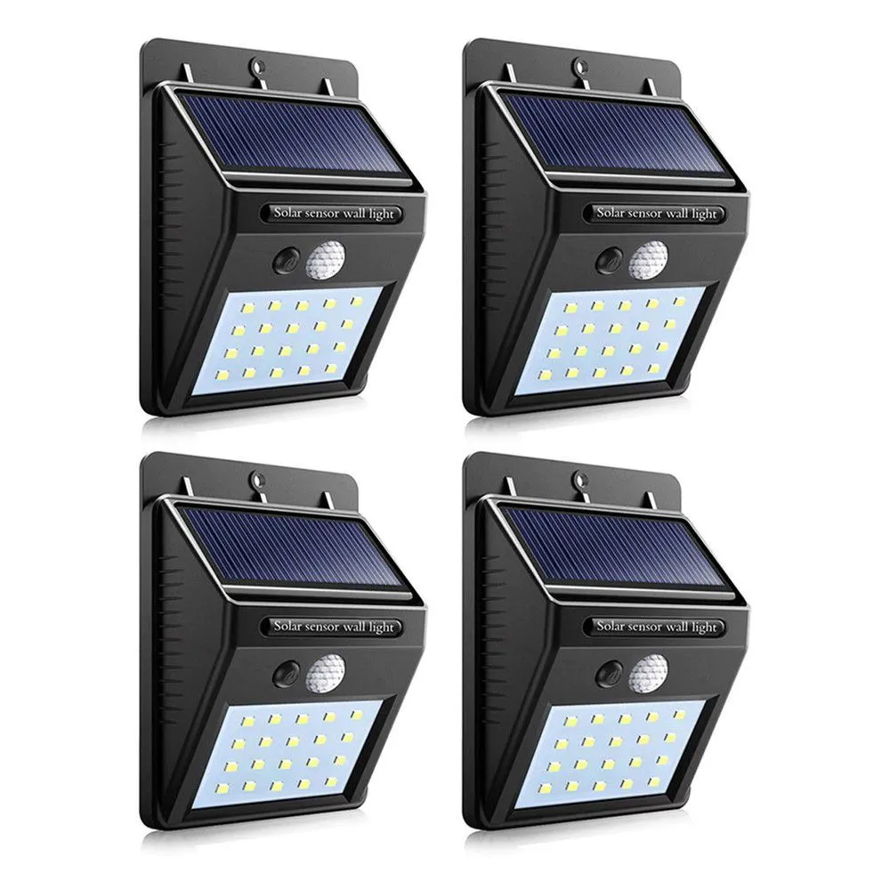 Set of 4 PIP Motion + CDS Night Sensor Solar LED Wall Light