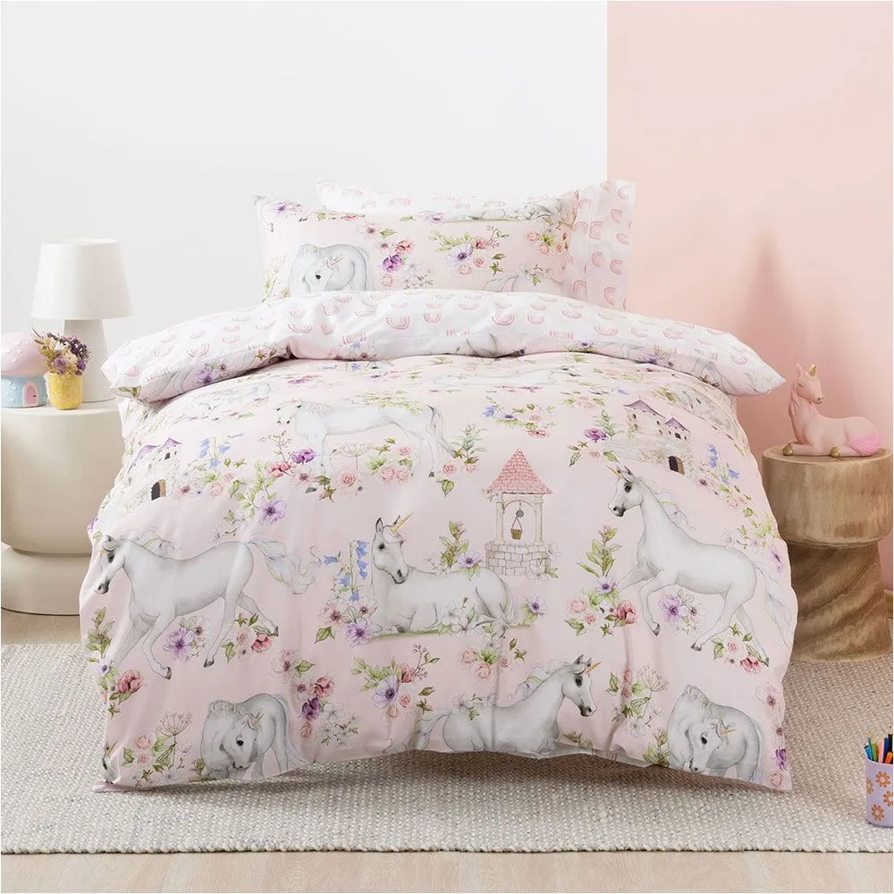 Unicorn Blossom Duvet Cover Set