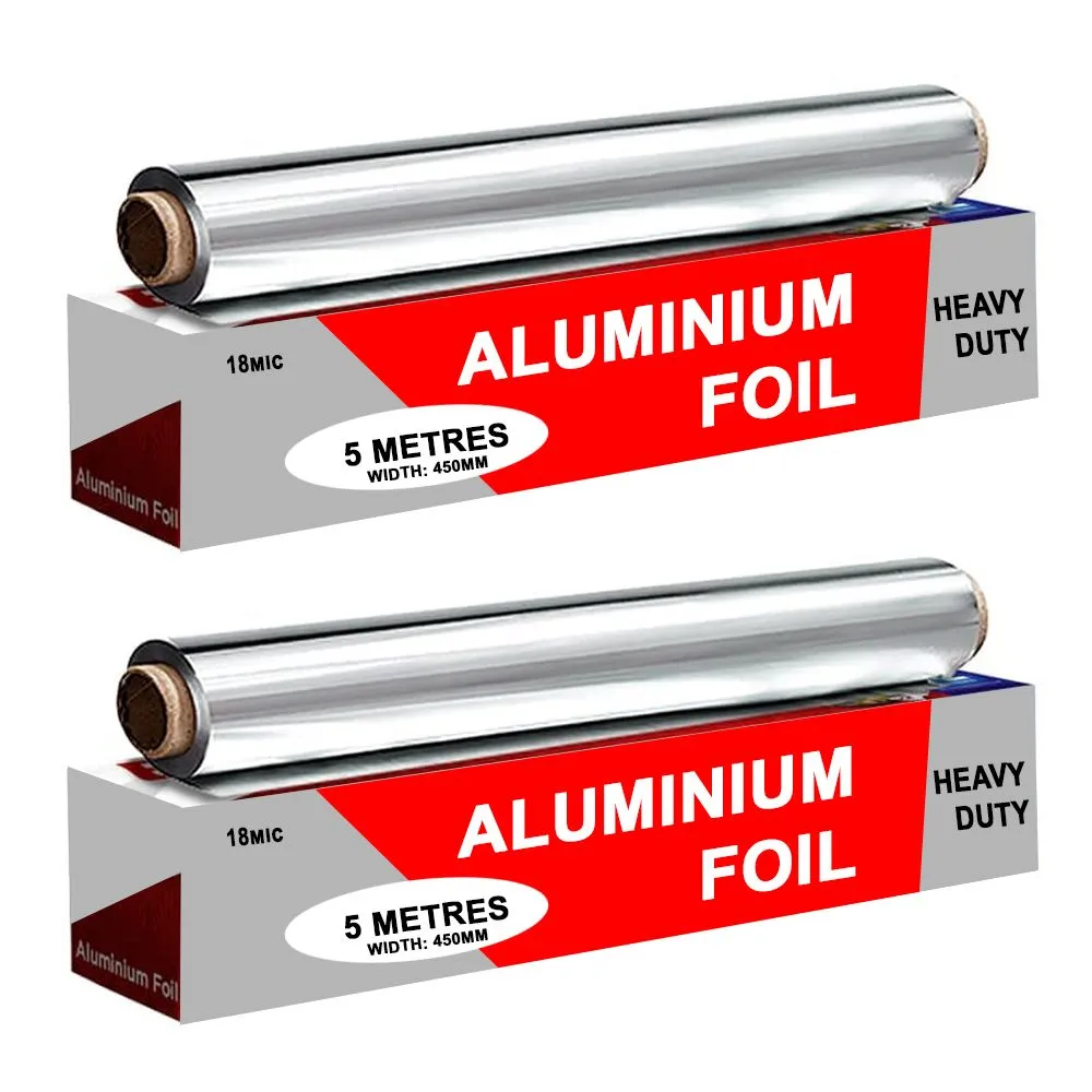 Heavy Duty Aluminum Foil , 5Metres, 18Mic - Set of 2