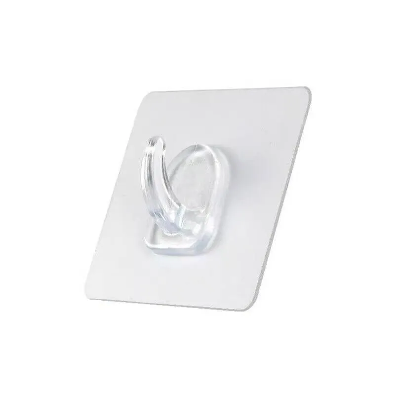 Pack of 1 Clear Self Adhesive Wall Hook For Household Storage
