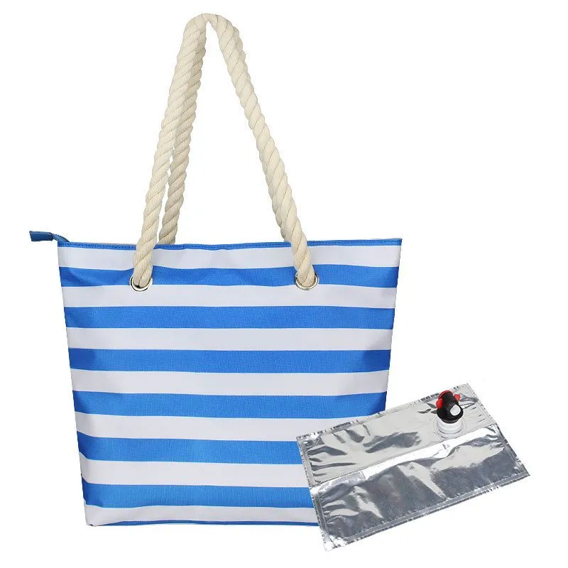 Summer Beach Wine Cooler Bag with Hidden Insulation