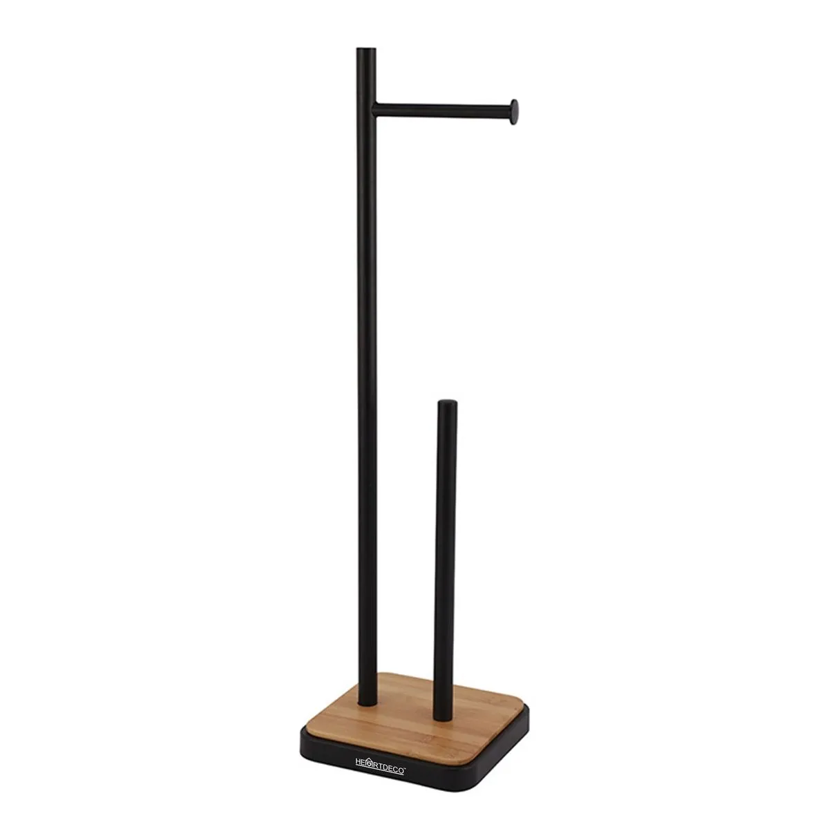 Bamboo Bathroom Toilet Paper Holder Floor Stand