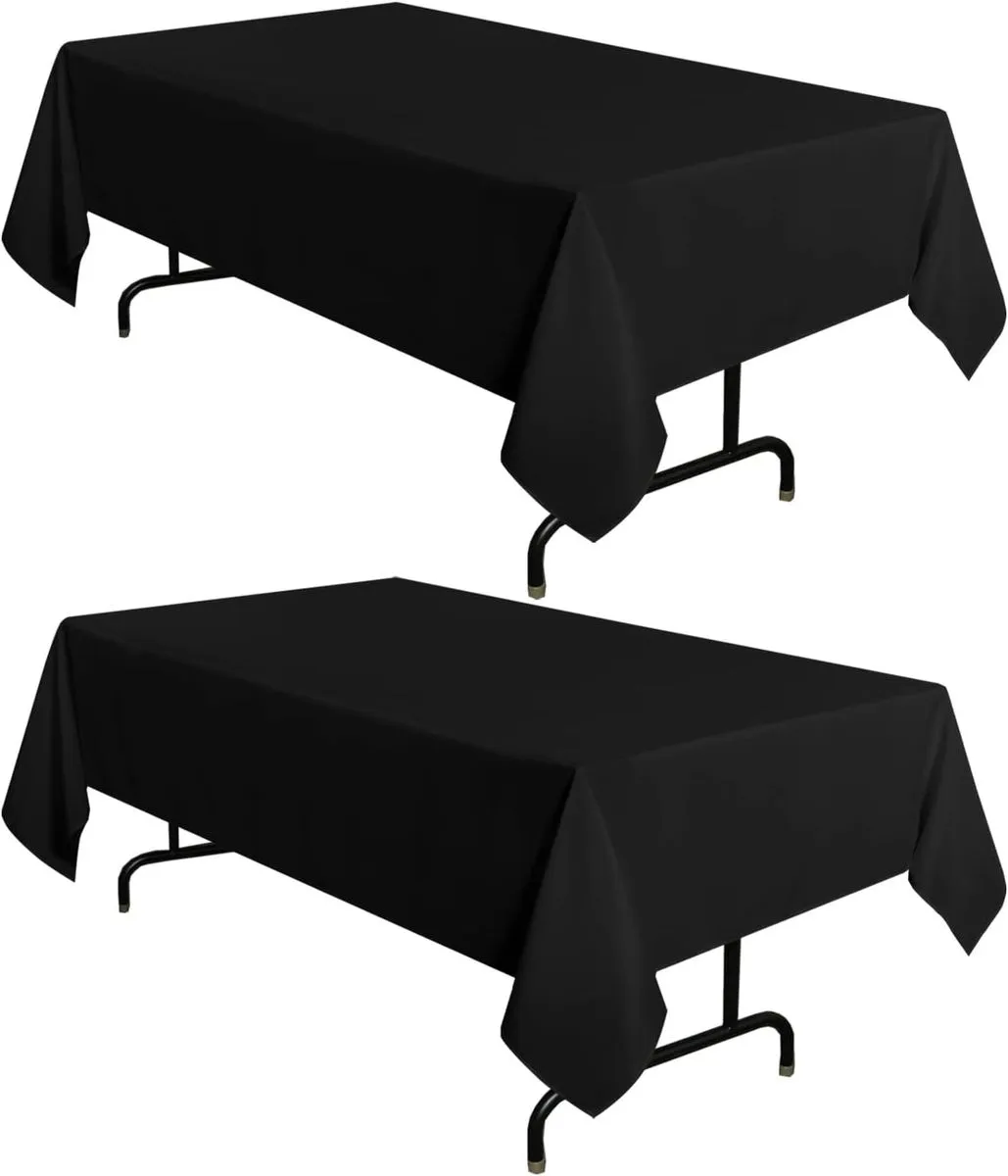 Minimatt Plain Rectangular Table Cloth pack of 2 - Black