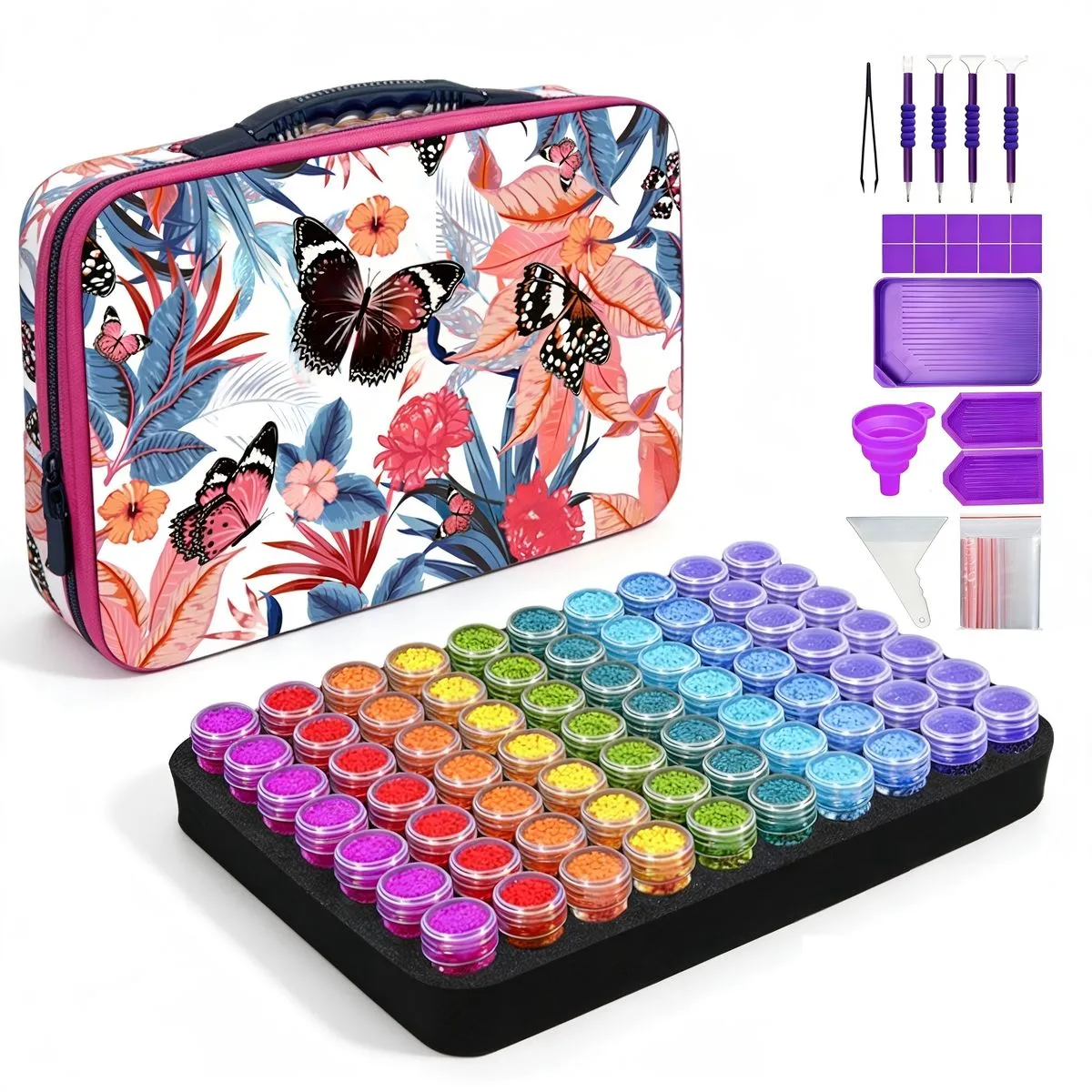 Diamond Dot Bead Art Organizer,70 Slot Painting Accessories Kit DIY Craft