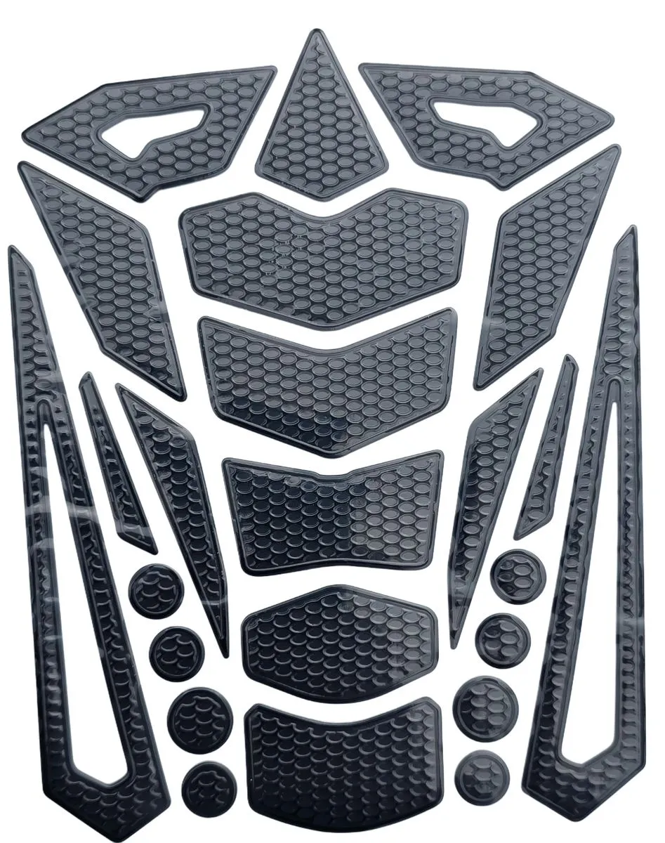 OMS Motorcycle Tank Pad Protector - Fish Bone - Black