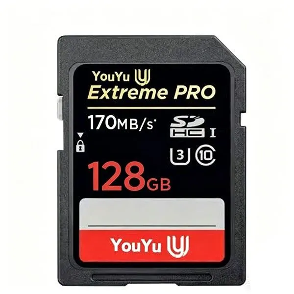 SD UHS I 128GB Card Ultra-high performance, 4K shooting, Black