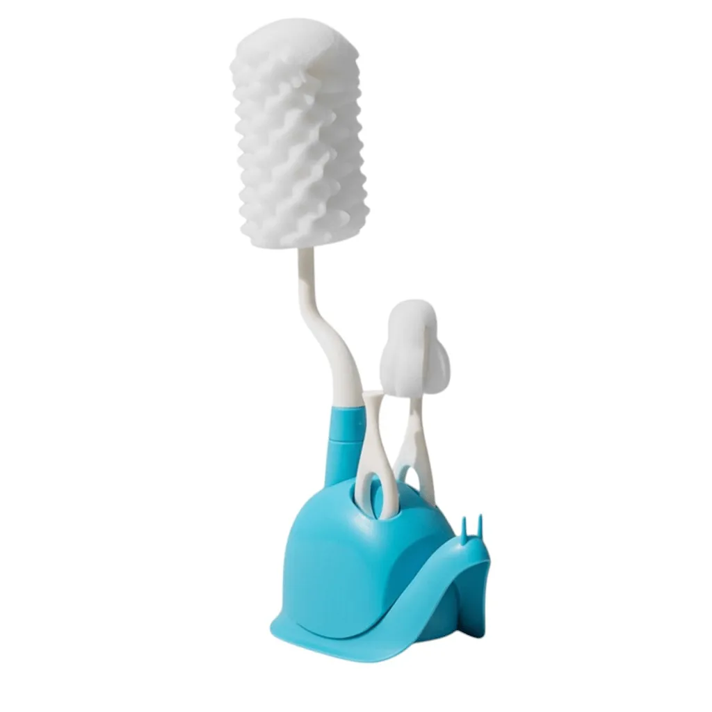 4 Piece - Silicone Baby Bottle Cleaning Brush Set - Blue, White