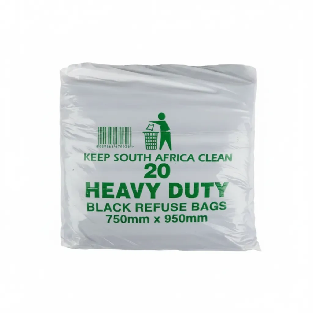 Heavy Duty Black Refuse Bags 38 Micron - 20 Piece, 750mm x 950mm