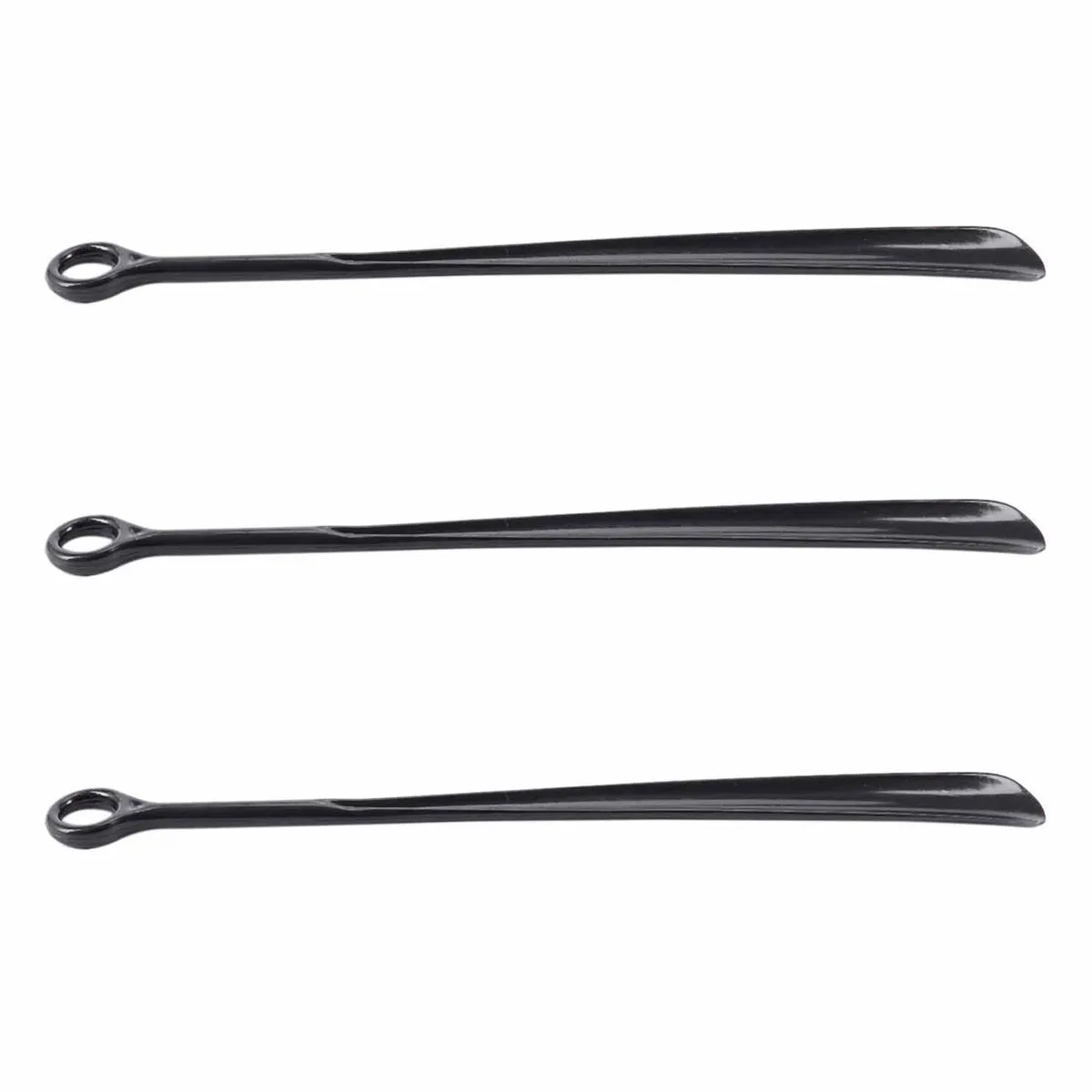 3X 18 5Inch Plastic Extra Long Handle Shoe Horn Shoehorn Black