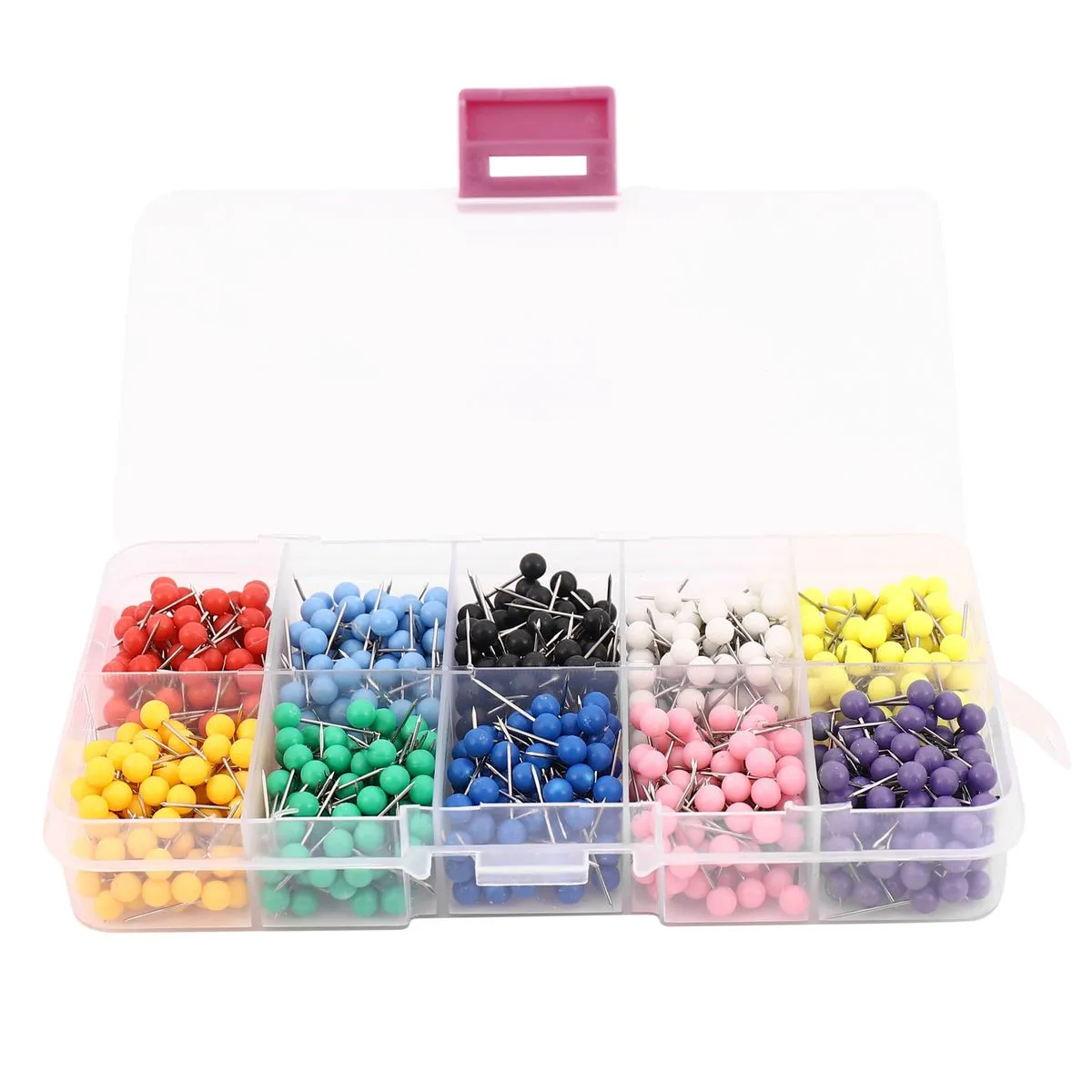 1000 Pieces 1/8 inch Map Pins with Plastic Heads and Steel Needle