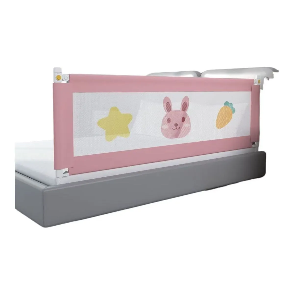 Adjustable Baby Safety Bed Rails Safety Bed Lattice Railing-1,8Meter - Pink