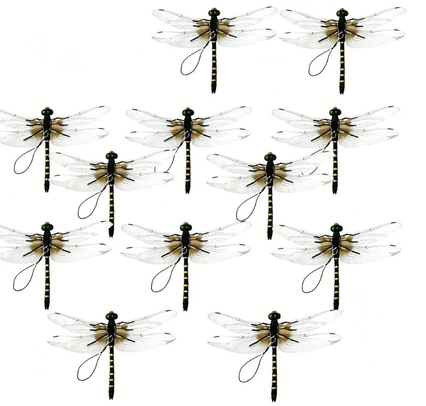 Dragonfly Bug Repellent Clips Outdoor Garden Decor 12 Pack