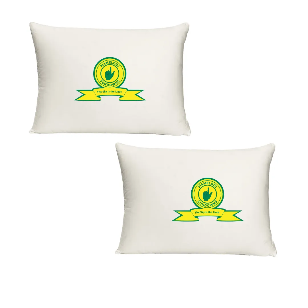 Katz Designs - Mamelodi Sundowns White Polyester Plain Standard Pillowcase