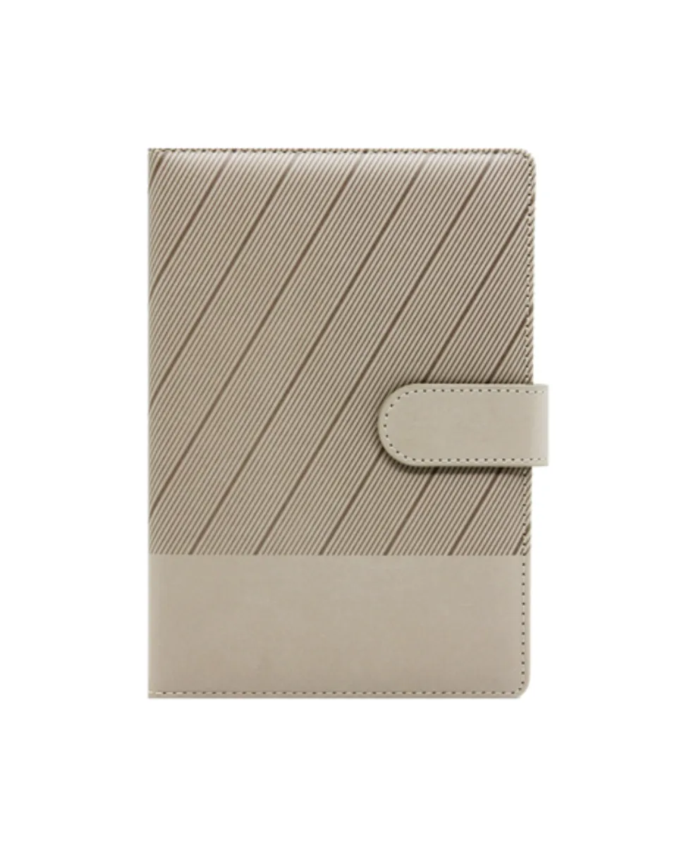 A5 Notebook with PU Leather Cover & Magnetic Closure - Beige