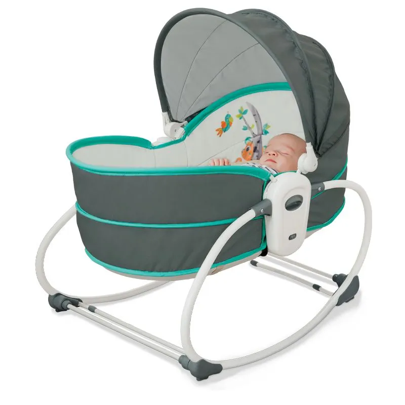 5-in-1 Rocking bassinet - Grey, Blue