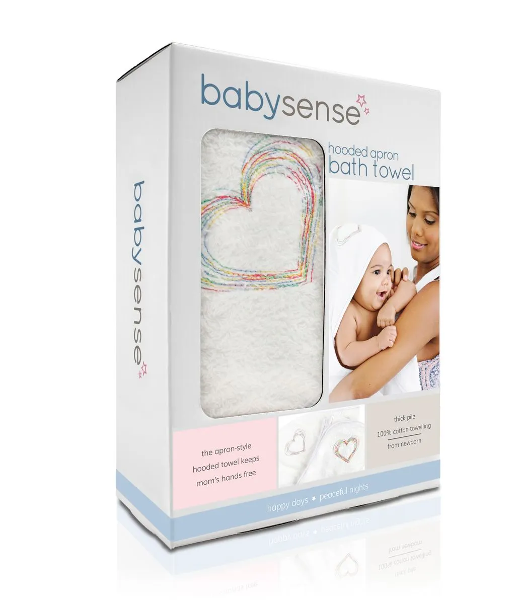 Baby Sense - Wearable Baby Bath Towel - Bright Heart