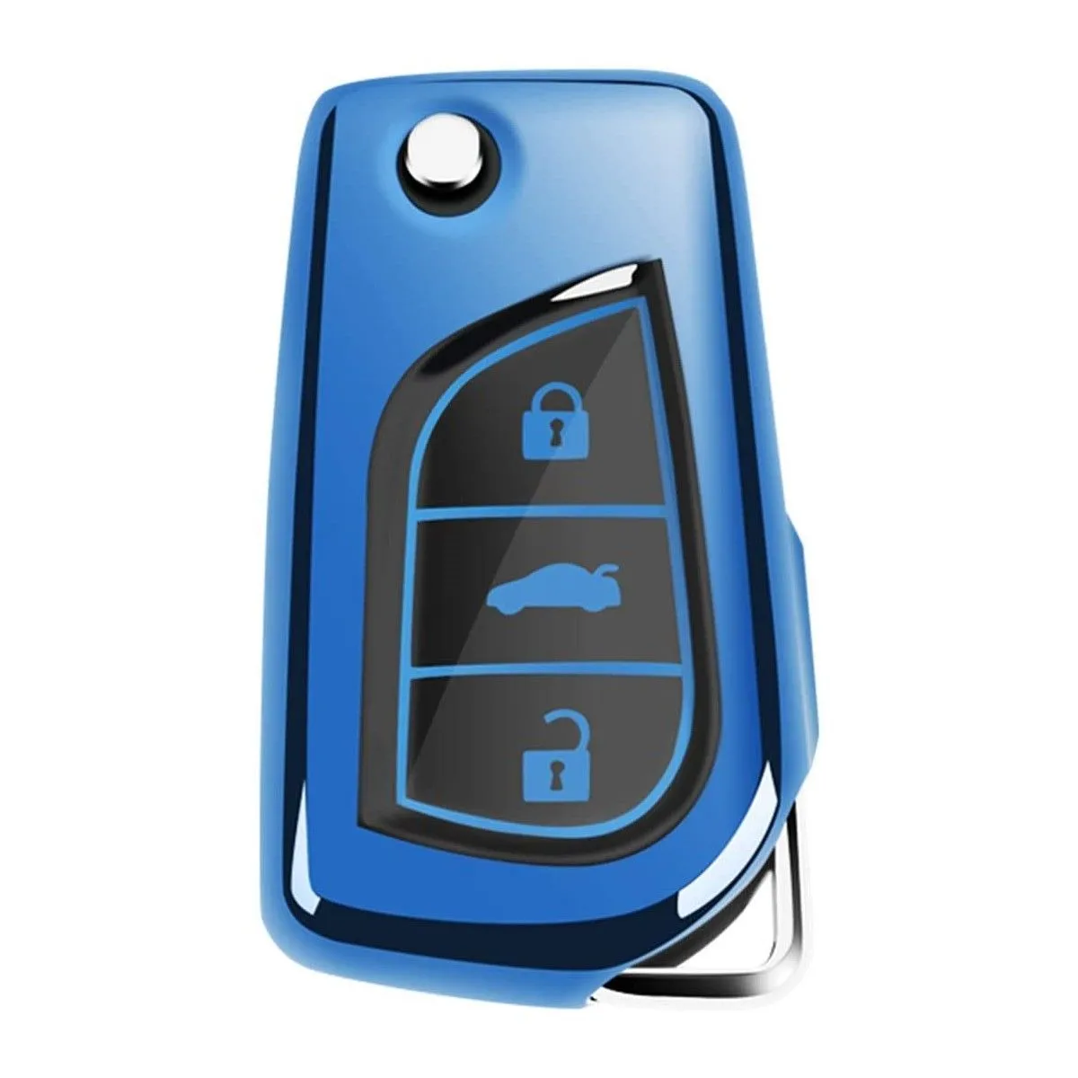 TPU Key Cover: Toyota Hilux - Blue and Piano Black