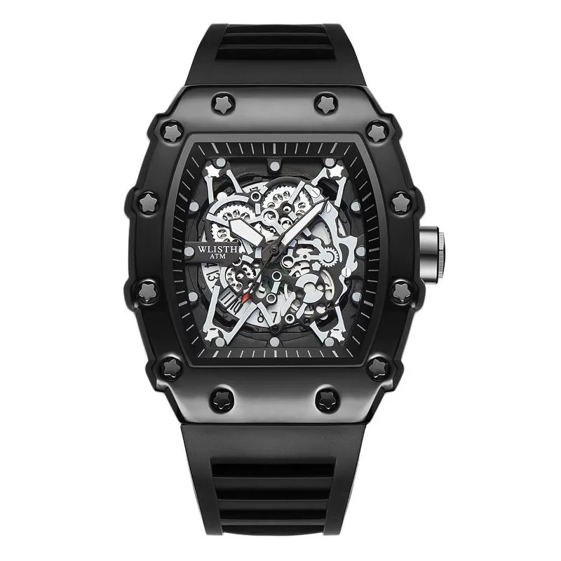 Men's Barrel-shaped Hollow Luminous Watch