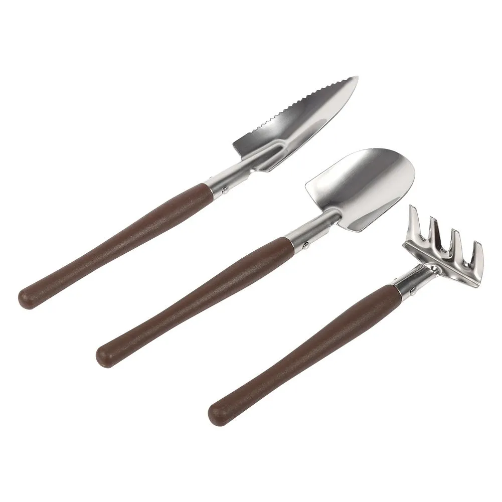 3x Shovel Spade Rake Mini Garden Plant Tool Kid Gardening Toy (Plastic Hand