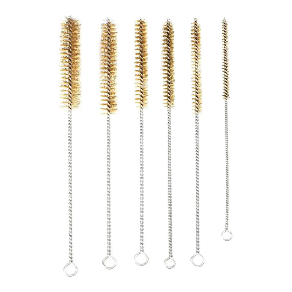 6 Pcs Brass Tube Cleaning Brush Wire Brush Set Compatible with None