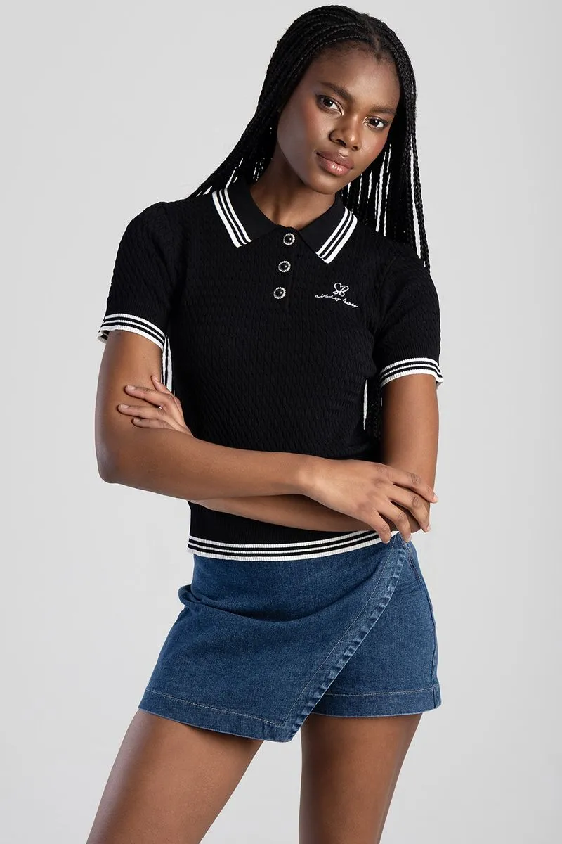 Sissy Boy: Georgiana Polo Knit Logo Shirt