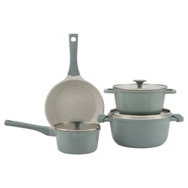Aegean Sky Premium Aluminum Cookware Set Pots and Pans 7-Piece