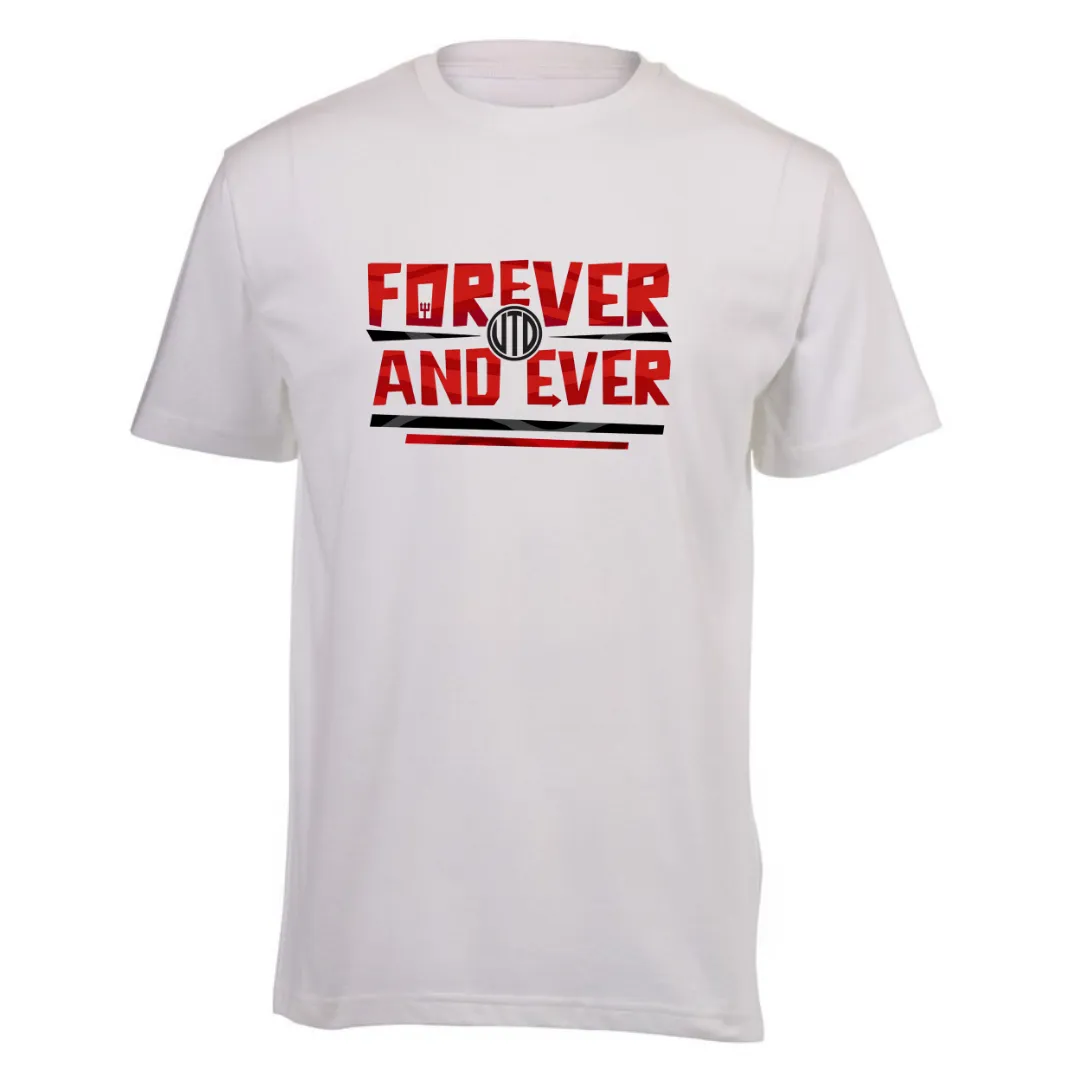 Kids White Short Sleeve T-shirt - Man U Supporter Forver and Ever