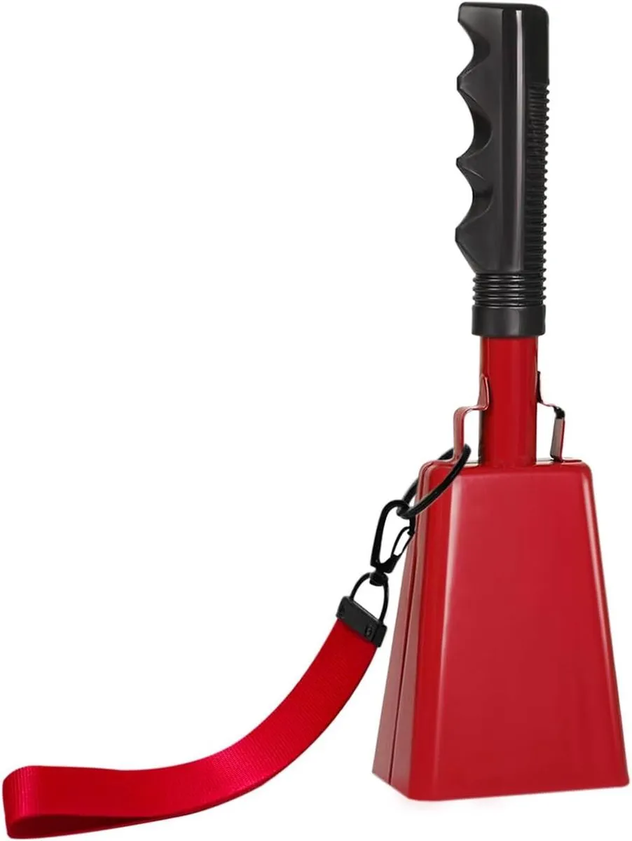10 Inch Metal Cowbell with Handle and Wrist Strap