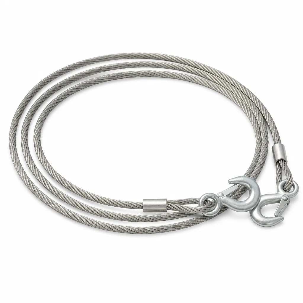 Steel Towing Cable With Hooks For Towing Cars