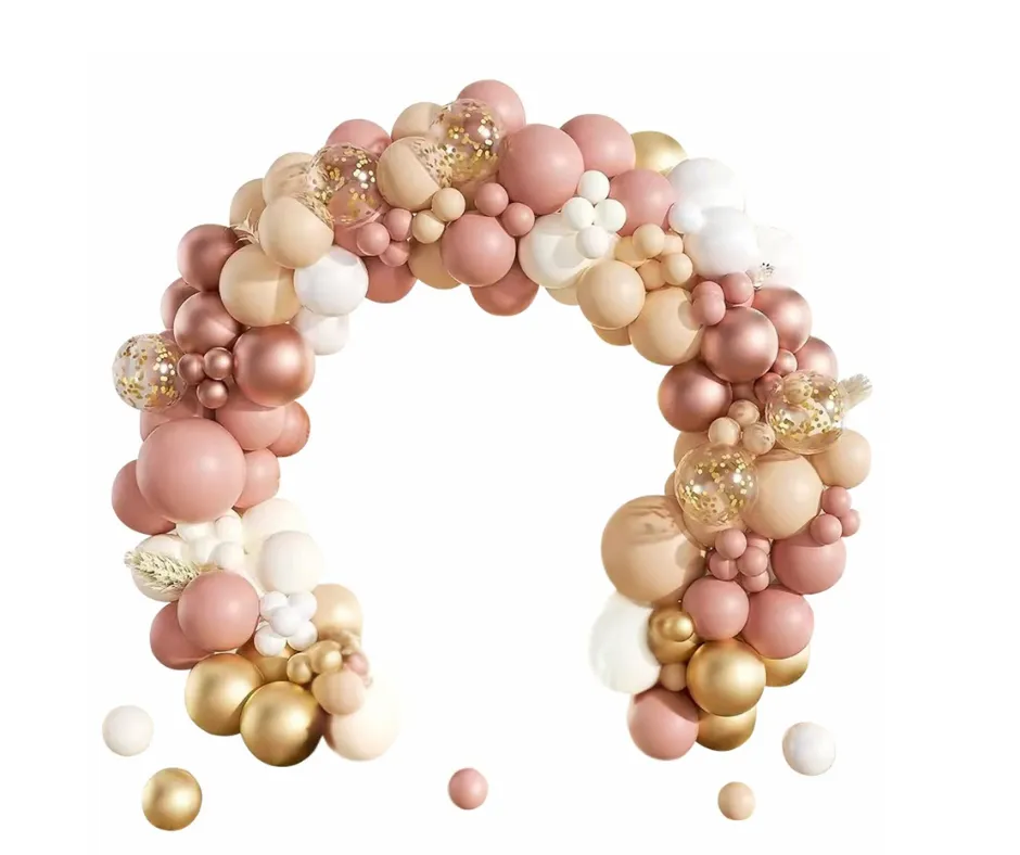 134 Piece Blush Retro Pink Rose Gold Balloon Arch Garland Kits DIY Party Decor