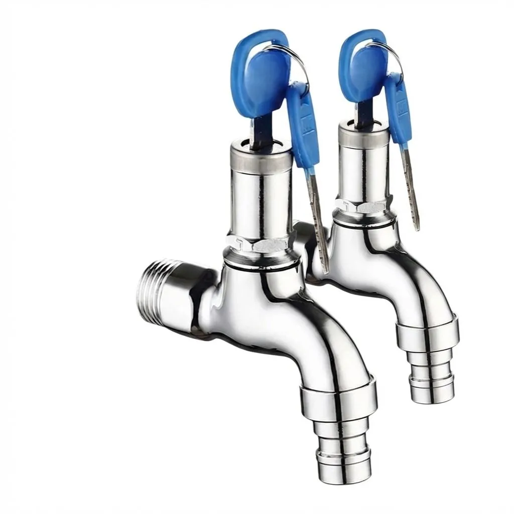 [2-Pack] Anti-Theft Lockable Garden Taps - Key Secured Outdoor Faucets