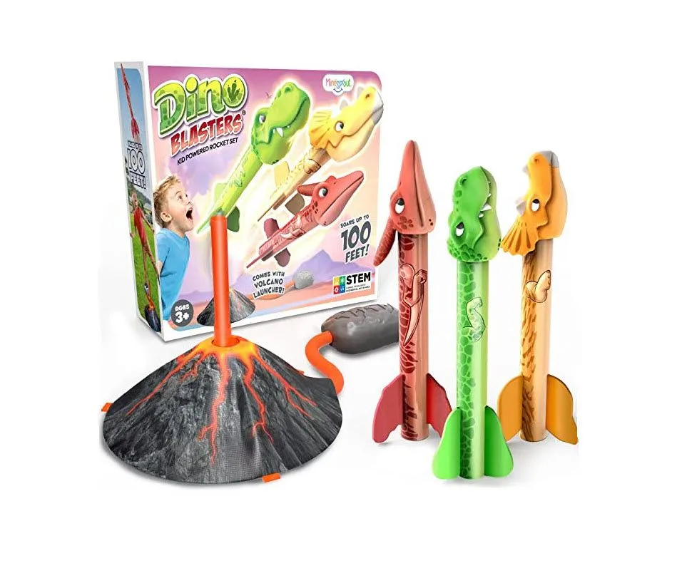 Dinosaur Blasters Rocket Launcher for Kids- Launch upto 100ft. Outdoor Toy