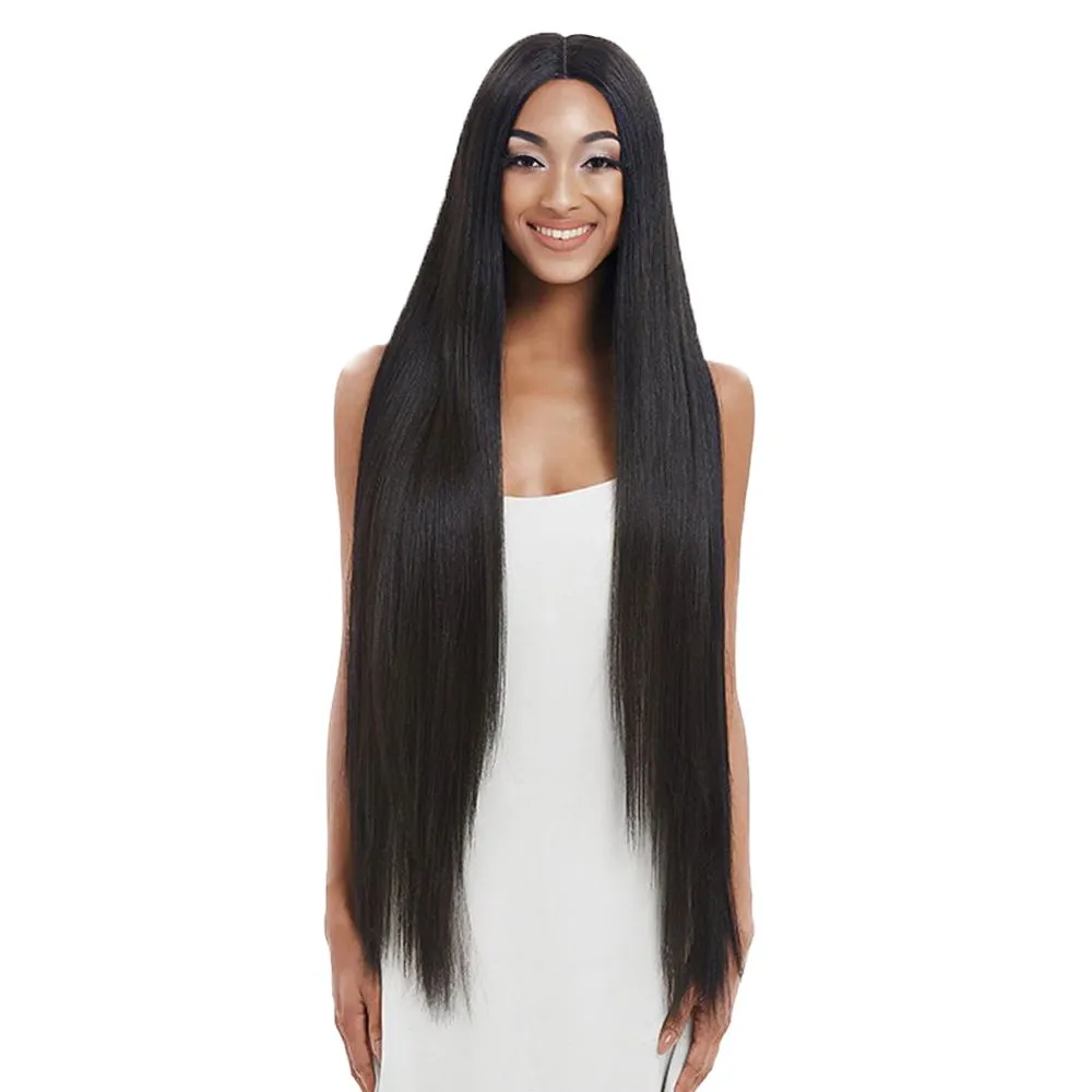 Magic 38Inch Brown Long Straight Synthetic Hair Lace Front Wigs LETITIA-S - 1B#