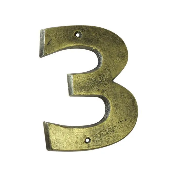 Antique Gold Numeral No .3 (200mm) - Gold