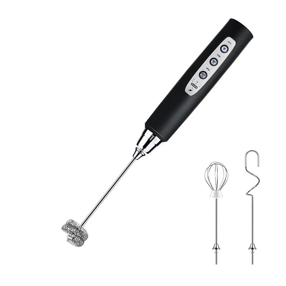 Handheld Milk Frother Wand Rechargeable Blender Frother Whisk Egg Beater