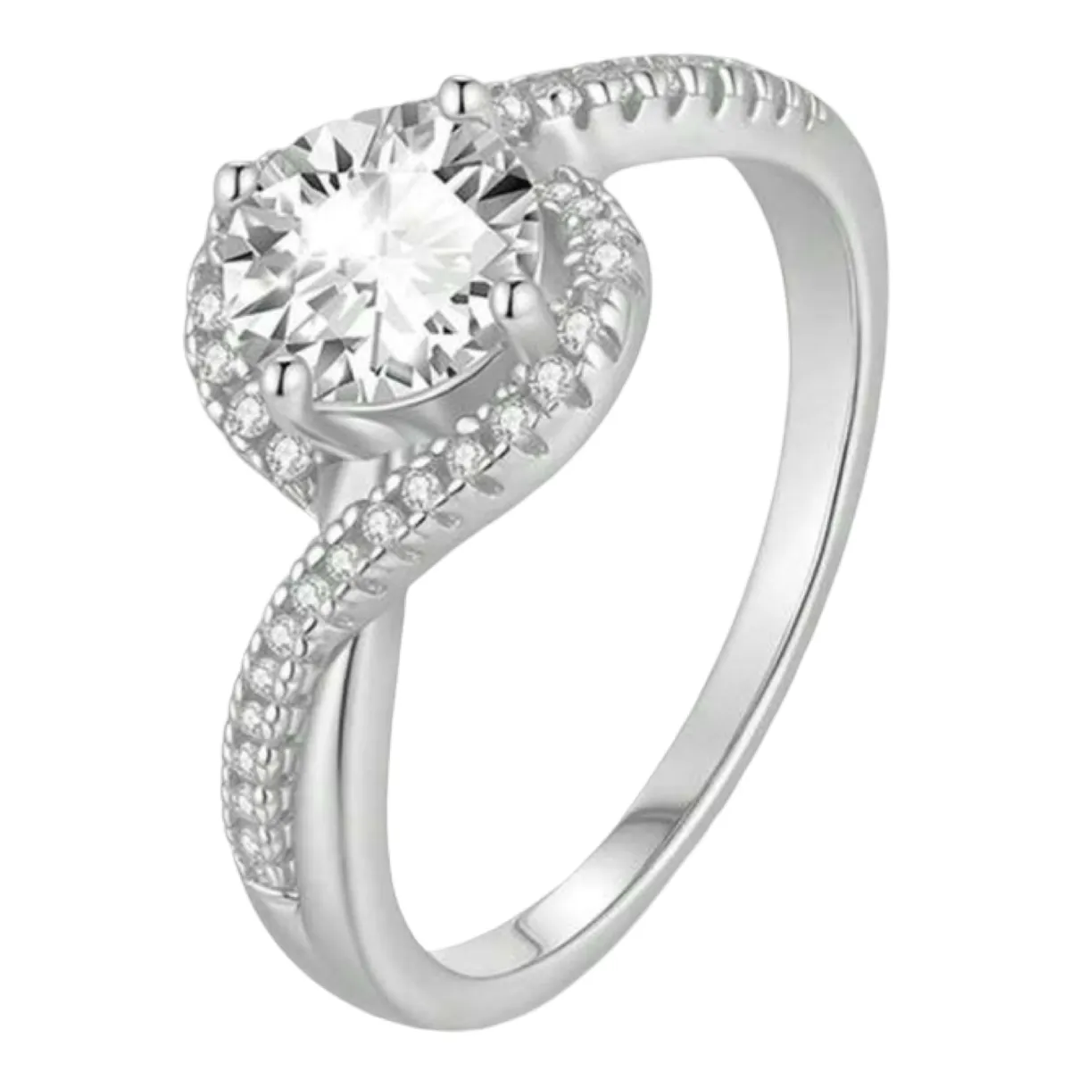 Elegant Cubic Zirconia Silver Ring - Non-Fading & Hypoallergenic