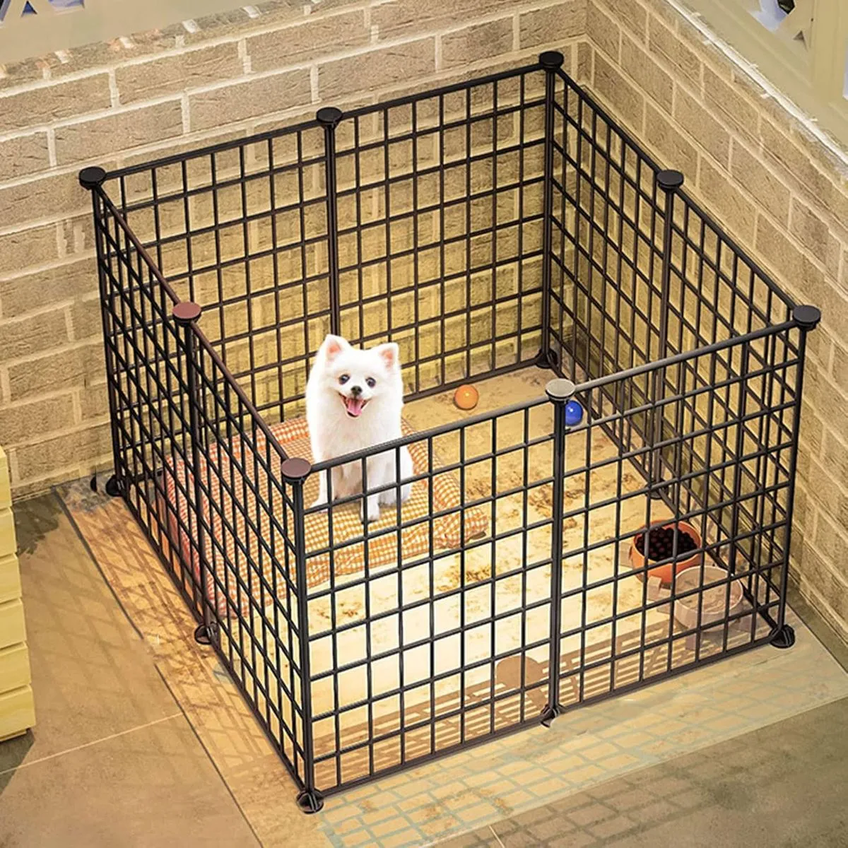 8 Pack Foldable Pet Panel Dog Playpen Fence With Door (47CM )
