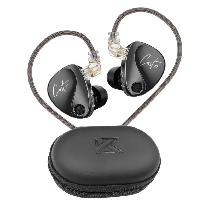 KZ - Castor - Tunable In-Ear Monitor Earphones with Case - Bass Enhanced