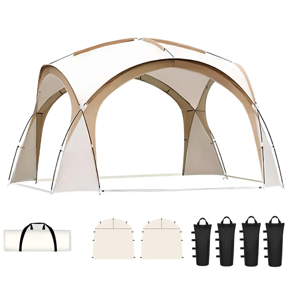4.2m Sunproof Canopy Tent Camping Awnings 2Door Curtain Counterweight Bag