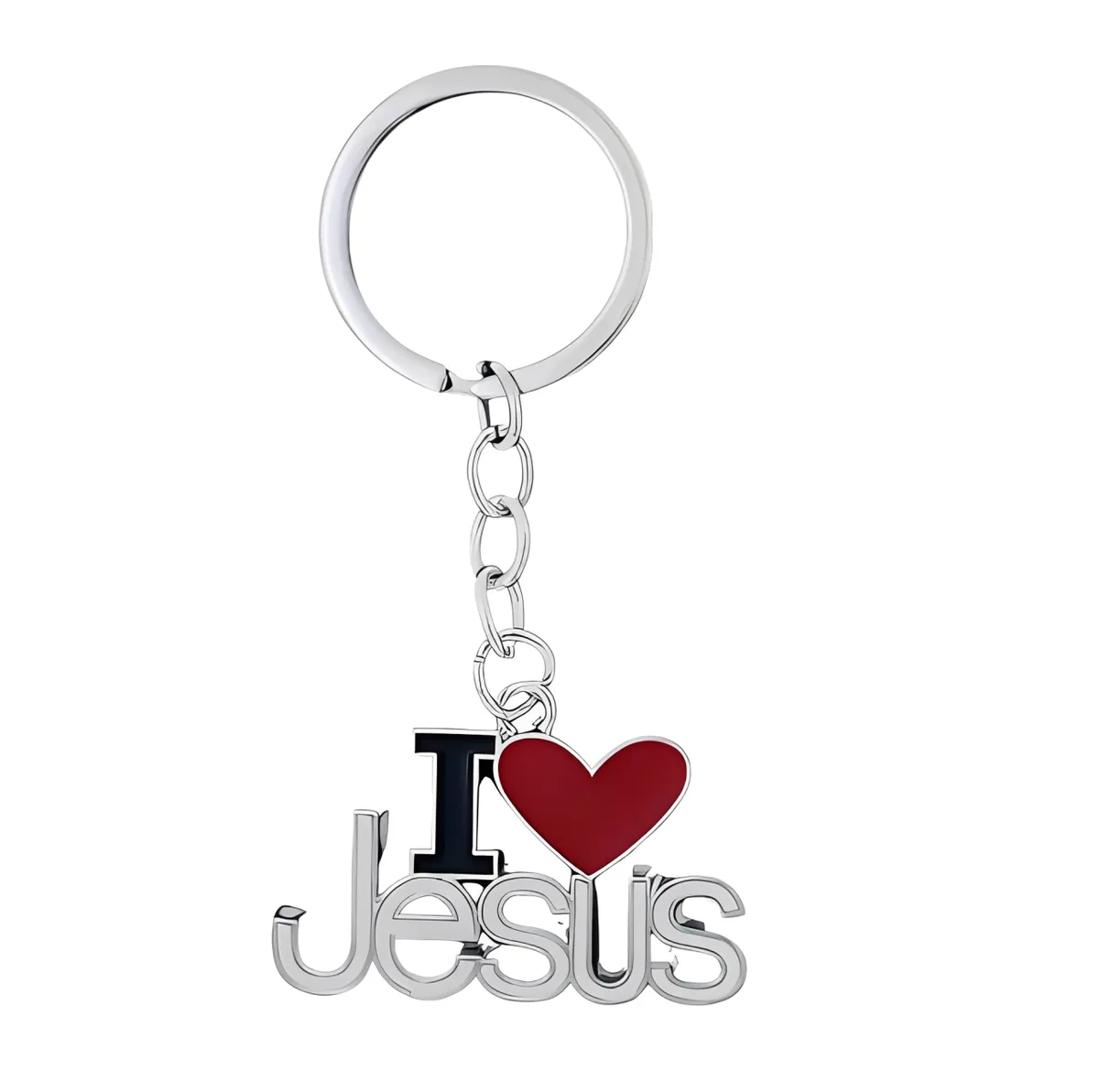 I Love Jesus Keyring - Christian Pendant Keychain Prayer Gift