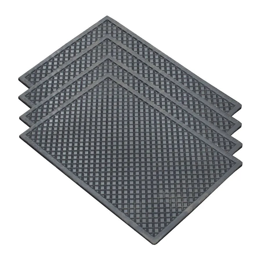Universal Car Rubber Floor Mats - 39x60cm - Black - 4 Pack