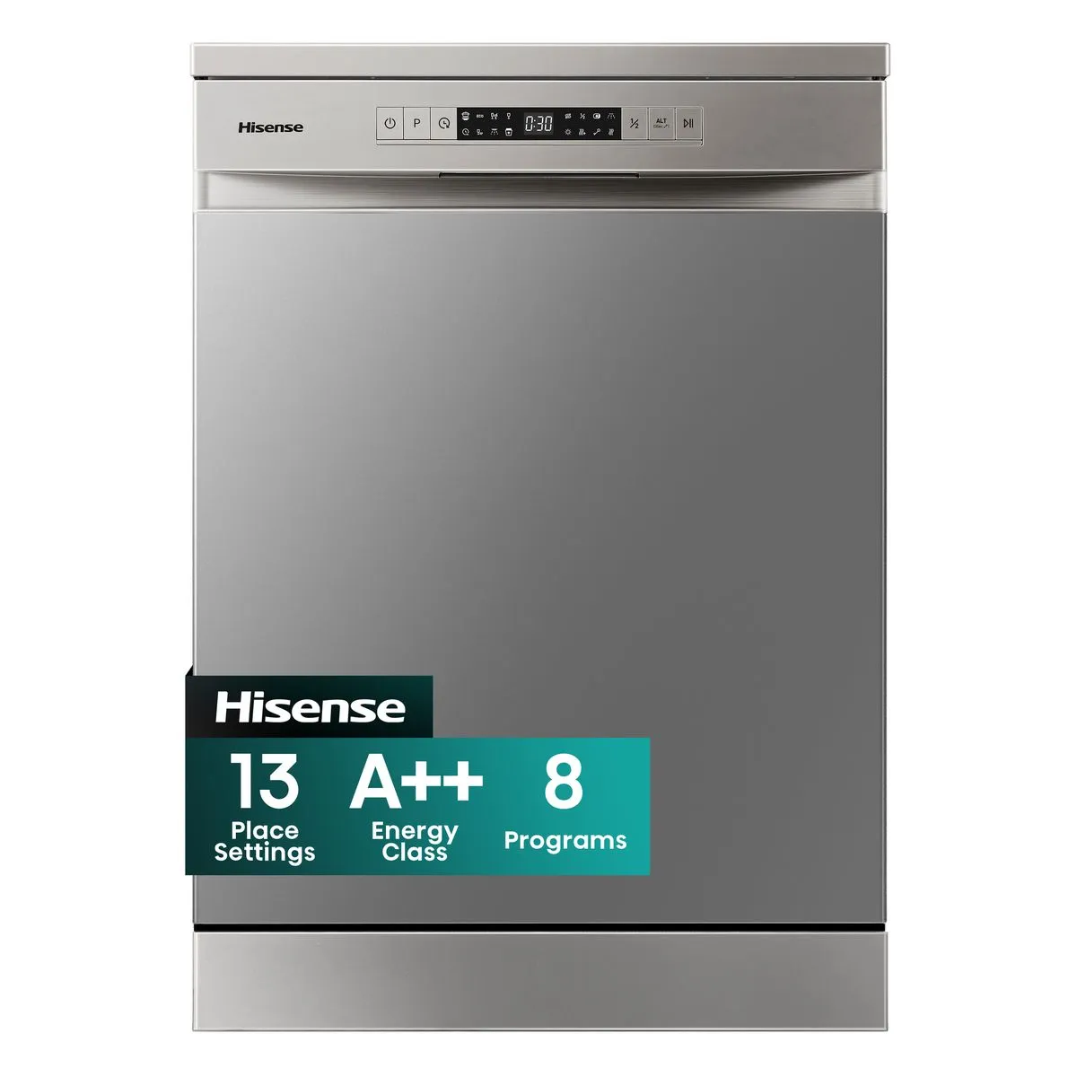 Hisense 13 Place Dishwasher with LED Display - Silver