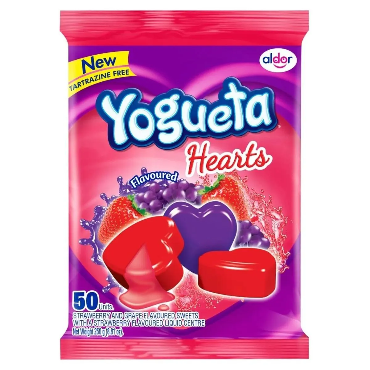 Yogueta Hearts Strawberry and Grape Flavoured sweets