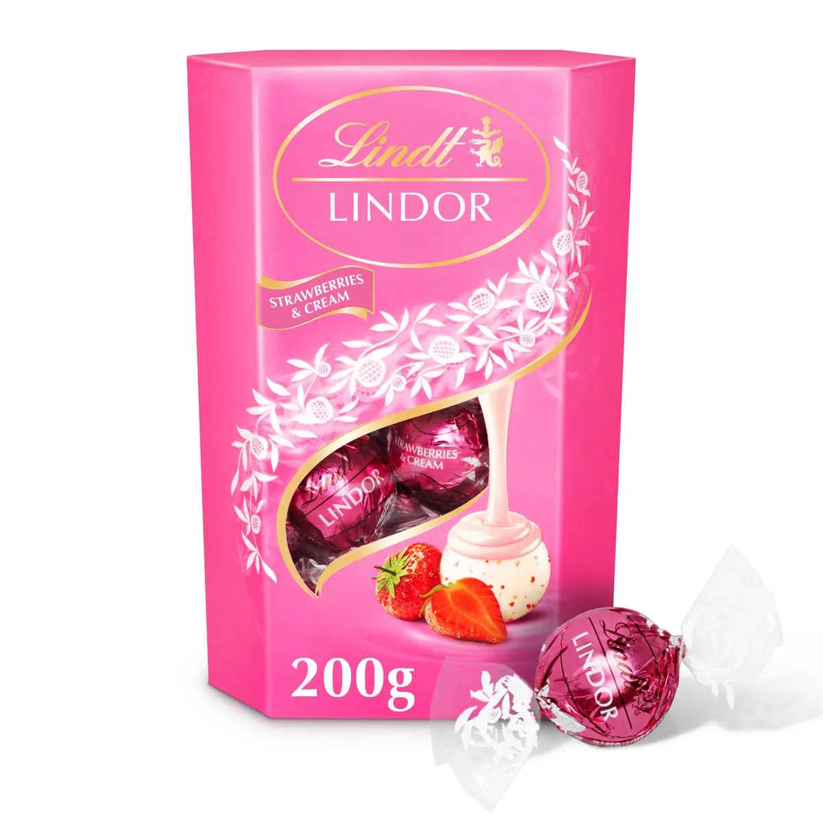 Lindt LINDOR Strawberries & Cream Truffles - 200g Box