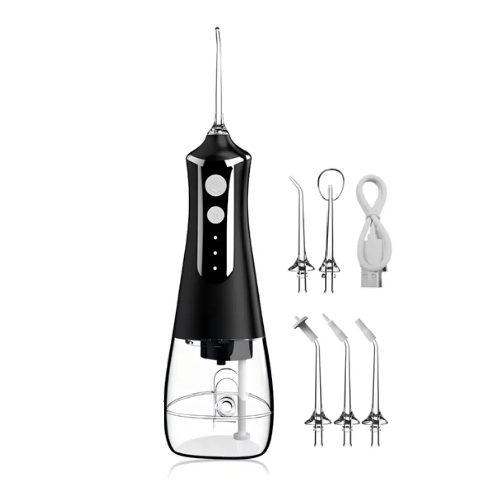 Dental Oral Irrigator Water Flosser for Teeth Cleaner Thread Teeth Pick - Black